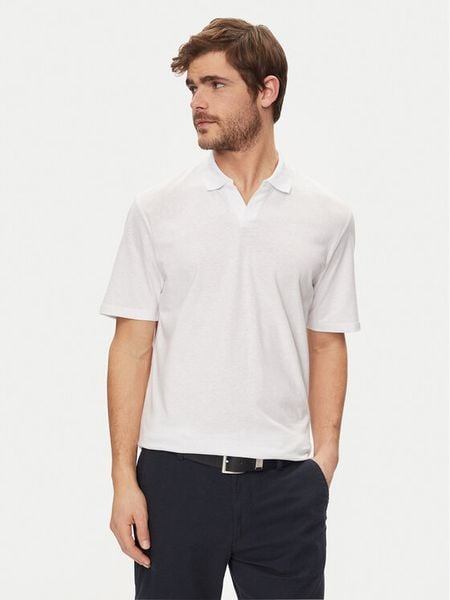 Jack & Jones Polo Summer 12246712 Biały Regular Fit. Białe koszulki polo Jack & Jones, m, bez wzorów, z bawełny, bez kołnierzyka, bez ramiączek. Za 59.99 zł.