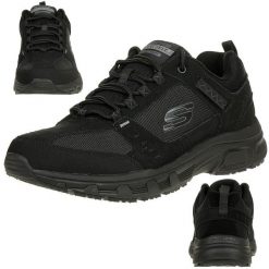 Buty trekkingowe męskie, Skechers Oak Canyon. Czarne buty trekkingowe Skechers, bez wzorów, z materiału, bez zapięcia. Za 299.99 zł.