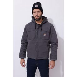 Kurtka turystyczna męska Carhartt Washed Duck Sherpa Utility ocieplana. Szare kurtki Carhartt, m, bez wzorów, bez kaptura. Za 822.00 zł.