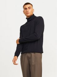 Jack&Jones Golf Basic 12258051 Zielony Regular Fit. Czarne golfy Jack&Jones, m, bez wzorów, z bawełny, bez kołnierzyka, bez ramiączek. Za 69.99 zł.