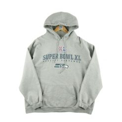 Second life - Męski NFL Super Bowl XL Bluza z kapturem - Stan dobry. Szare bluzy z kapturem Reebok, m, bez wzorów, z kapturem. Za 105.71 zł.