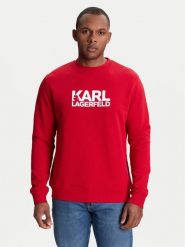 KARL LAGERFELD Bluza 705091 553917 Czerwony Regular Fit. Czerwone bluzy KARL LAGERFELD, l, bez wzorów, z bawełny, bez kaptura. Za 359.99 zł.