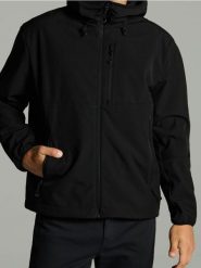 Kurtka softshell z kapturem - czarny. Czarne kurtki Sinsay, l, bez wzorów, z softshellu, z kapturem. Za 99.99 zł.
