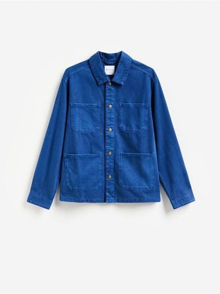 Jeansowa koszula comfort fit - inny. Koszule Reserved, l, bez wzorów, z denimu, bez kołnierzyka, bez ramiączek. Za 149.99 zł.