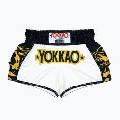 Spodenki treningowe meskie YOKKAO Original Muay Thai. Białe krótkie spodenki sportowe YOKKAO, m, bez wzorów, z materiału. Za 289.99 zł.