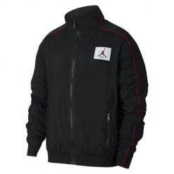 Kurtka uniwersalna męska Nike Jordan Flight Warmup Jacket. Czarne kurtki Nike, m, z aplikacjami, z materiału, bez kaptura. Za 543.00 zł.
