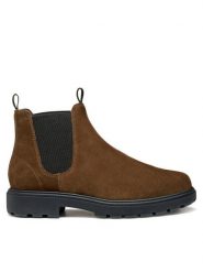 Geox Sztyblety U Spherica Ec7 U46FRA 00022 C6003 Brązowy. Brązowe botki sznurowane Geox, bez wzorów, ze skóry, bez obcasa, bez zapięcia. Za 509.99 zł.