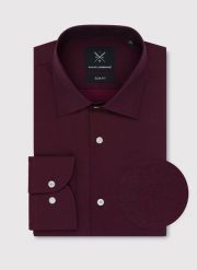 PAKO LORENTE – Bawełniana koszula męska w kolorze bordowym. Czerwone koszule Pako Lorente, na jesień, m, bez wzorów, z bawełny, bez kołnierzyka, bez ramiączek. Za 149.99 zł.