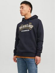 Jack&Jones Bluza Logo 12233597 Granatowy Standard Fit. Niebieskie bluzy Jack&Jones, m, bez wzorów, z syntetyku, bez kaptura. Za 129.99 zł.