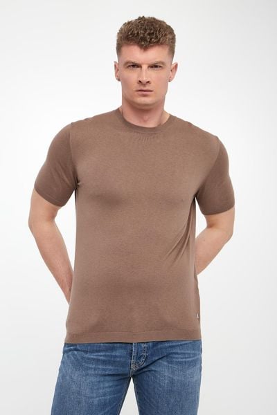 T-shirt męski dzianinowy LIU JO. T-shirty Liu Jo, l, bez wzorów, z dzianiny, bez kołnierzyka, bez ramiączek. W wyprzedaży za 311.20 zł.