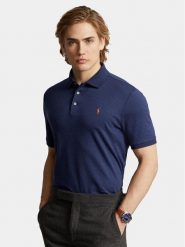Polo Ralph Lauren Polo 710704319033 Granatowy Custom Slim Fit. Niebieskie koszulki polo Polo Ralph Lauren, m, bez wzorów, z bawełny, bez kołnierzyka, bez ramiączek. Za 579.99 zł.