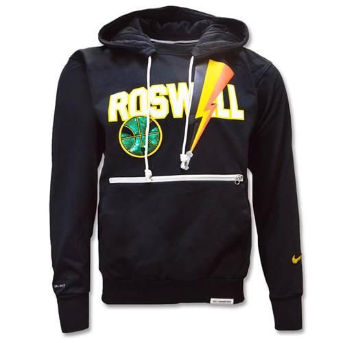 Bluza sportowa męska Nike Roswell Rayguns Premium Drifit. Czarne bluzy z kapturem Nike, m, z aplikacjami, z bawełny, z kapturem. Za 606.00 zł.