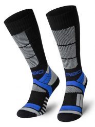 Spaio Podkolanówki narciarskie "Thermo-Evo 02" w kolorze czarno-niebiesko-szarym rozmiar: 38-40. Czarne skarpety Spaio, bez wzorów. Za 86.99 zł.