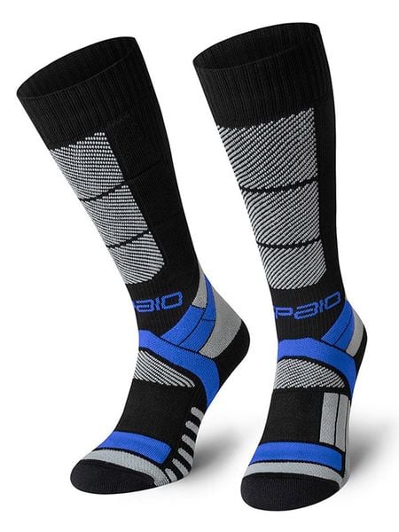 Spaio Podkolanówki narciarskie "Thermo-Evo 02" w kolorze czarno-niebiesko-szarym rozmiar: 38-40. Czarne skarpety Spaio, bez wzorów. Za 86.99 zł.