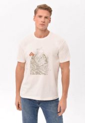 Bawełniany t-shirt, Comfort Fit, T-LITT. T-shirty Volcano, l, bez wzorów, z bawełny, bez kołnierzyka, bez ramiączek. Za 69.99 zł.