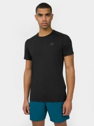 4F Koszulka treningowa regular szybkoschnąca męska 3XL. Czarne t-shirty 4F, m, bez wzorów, z dzianiny, bez kołnierzyka, bez ramiączek. W wyprzedaży za 39.99 zł.