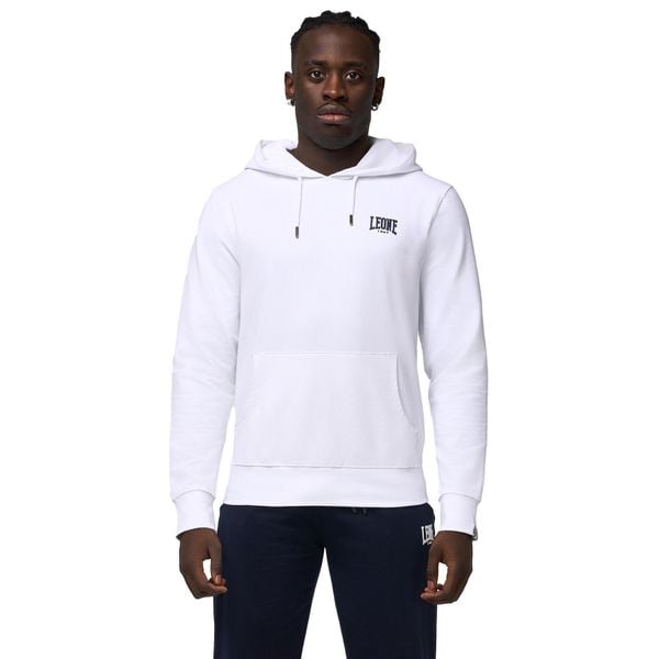 Bluza z kaptur na co dzień na siłownię. Białe bluzy LEONE 1947 APPAREL, bez wzorów, z bawełny, bez kaptura. W wyprzedaży za 136.83 zł.