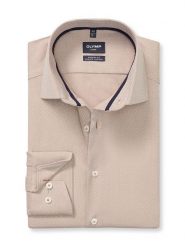 OLYMP Koszula "Luxor" - Modern fit - w kolorze beżowym rozmiar: 43. Brązowe koszule Olymp, bez wzorów, z bawełny, bez kołnierzyka, bez ramiączek. Za 122.09 zł.
