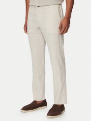 BOSS Chinosy Sanderson-L-3 50559595 Beżowy Regular Fit. Brązowe eleganckie spodnie Boss, l, ze lnu. Za 679.99 zł.