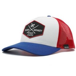 Czapka Trucker - 5 Paneli / Z Recyklingu (Niebiesko-Czerwony). Niebieskie czapki z daszkiem SURF MONKEY, z aplikacjami. Za 159.95 zł.
