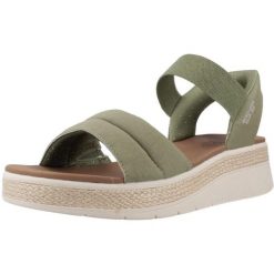 Sandały SKECHERS 114413S Zielony. Zielone sandały Skechers, z materiału, bez zapięcia. Za 236.99 zł.