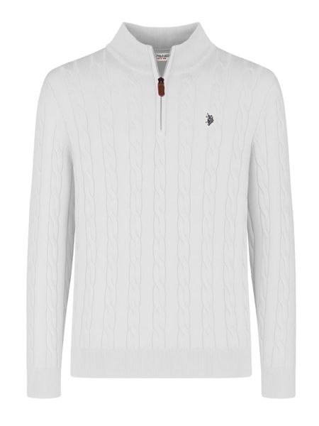U.S. Polo Assn. Sweter w kolorze białym rozmiar: 3XL. Białe swetry nierozpinane U.S. Polo Assn., s, bez wzorów, z bawełny, bez kołnierzyka, bez ramiączek. Za 156.61 zł.