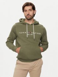 Tommy Hilfiger Bluza Logo MW0MW11599 Zielony Regular Fit. Zielone bluzy Tommy Hilfiger, m, bez wzorów, z syntetyku, bez kaptura. Za 379.99 zł.