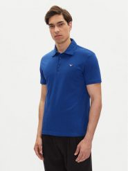 Emporio Armani Polo EM000571 AF12331 UB093 Niebieski Regular Fit. Niebieskie koszulki polo Emporio Armani, m, bez wzorów, z bawełny, bez kołnierzyka, bez ramiączek. Za 339.99 zł.