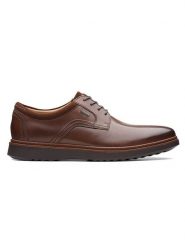 Clarks Skórzane trzewiki "Un Geo LaceGTX" w kolorze ciemnobrązowym rozmiar: 42. Brązowe botki sznurowane Clarks, bez wzorów, bez obcasa, bez zapięcia. Za 139.87 zł.