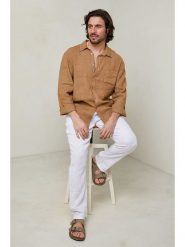 Lin Passion Koszula w kolorze jasnobrązowym rozmiar: M/L. Brązowe koszule Lin Passion, l, bez wzorów, z bawełny, bez kołnierzyka, bez ramiączek. Za 198.95 zł.