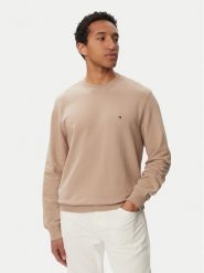 Tommy Hilfiger Bluza Essential Terry MW0MW37237 Beżowy Regular Fit. Brązowe bluzy Tommy Hilfiger, m, bez wzorów, z bawełny, bez kaptura. Za 409.99 zł.