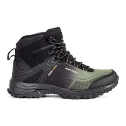 Vico Czarno-zielone buty trekkingowe. Zielone trekkingi bez wzorów, bez zapięcia. Za 227.37 zł.