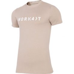 T-shirt męski TSM214 - beż. T-shirty marki 4F. Za 29.99 zł.