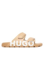 HUGO Klapki Evander 50542042 Beżowy. Brązowe klapki Hugo, ze skóry. Za 339.99 zł.