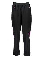 Adidas Spodnie sportowe w kolorze czarno-jasnoróżowym rozmiar: XL. Czarne spodnie treningowe długie Adidas, xl, bez wzorów, z materiału. Za 145.94 zł.