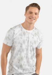 T-shirt z nadrukiem all over T-MELL. Białe t-shirty Volcano, m, bez wzorów, z bawełny, bez kołnierzyka, bez ramiączek. Za 64.99 zł.