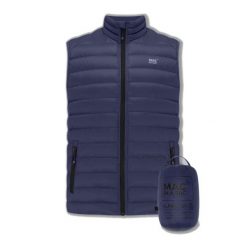 Kurtka puchowa bez rękawów Mac In A Sac Alpine. Niebieskie kurtki Mac In A Sac, l, bez wzorów, z materiału, bez kaptura. Za 395.50 zł.