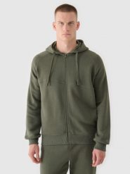 4F Bluza dresowa rozpinana z kapturem męska - khaki L. Brązowe bluzy z kapturem 4F, l, bez wzorów, z bawełny, z kapturem. W wyprzedaży za 89.99 zł.