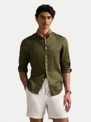 Polo Ralph Lauren Koszula 710968925003 Khaki Slim Fit. Brązowe koszule Polo Ralph Lauren, m, bez wzorów, ze lnu, bez kołnierzyka, bez ramiączek. Za 709.99 zł.
