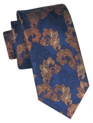 Klasyczny, Męski Krawat Alties - Jasny Granat, Kwiaty. Niebieskie krawaty i muchy Alties, bez wzorów, z tkaniny. Za 49.00 zł.