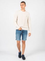 Tommy Hilfiger Sweter | MW0MW21303 | Mężczyzna | Kremowy. Białe swetry nierozpinane Tommy Hilfiger, m, bez wzorów, z bawełny, bez kołnierzyka, bez ramiączek. W wyprzedaży za 289.00 zł.