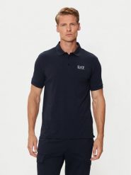 EA7 Emporio Armani Polo 8NPF14 PJVQZ 0562 Granatowy Regular Fit. Niebieskie koszulki polo EA7 Emporio Armani, m, bez wzorów, z bawełny, bez kołnierzyka, bez ramiączek. Za 199.99 zł.