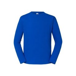 Męska Koszulka Z Długim Rękawem Iconic 195 Z Bawełny Premium Ringspun. Niebieskie bluzki z długim rękawem Fruit of the Loom, m, bez wzorów, z bawełny, bez kołnierzyka, bez ramiączek. Za 51.99 zł.