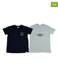 The Time of Bocha Koszulki (2 szt.) w kolorze błękitnym i granatowym rozmiar: XXL. Niebieskie bezrękawniki The Time of Bocha, xxl, bez wzorów, z bawełny, bez kołnierzyka, bez ramiączek. Za 86.99 zł.