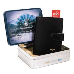 Portfel skórzany Peterson [DH] PTN 324Z 2-1 czarny. Czarne portfele Peterson, bez wzorów, ze skóry. Za 104.00 zł.