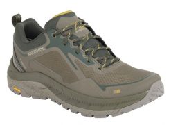 Buty trekkingowe męskie Karrimor Merlin Low. Zielone trekkingi Karrimor, bez wzorów, z materiału, bez zapięcia. Za 364.49 zł.