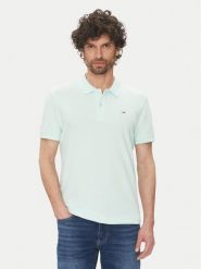 Tommy Jeans Polo DM0DM20226 Zielony Slim Fit. Zielone koszulki polo Tommy Jeans, m, bez wzorów, z bawełny, bez kołnierzyka, bez ramiączek. Za 259.99 zł.