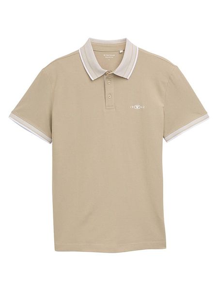 Tom Tailor Koszulka polo w kolorze beżowym rozmiar: L. Brązowe koszulki polo Tom Tailor, l, bez wzorów, z bawełny, bez kołnierzyka, bez ramiączek. Za 69.91 zł.