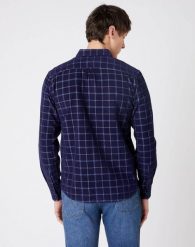 WRANGLER LS 1PKT SHIRT MĘSKA KOSZULA W KRATĘ DŁUGI RĘKAW PATRIOT BLUE W5AE4AX5H 112130095. Niebieskie koszule Wrangler, m, bez wzorów, bez kołnierzyka, bez ramiączek. Za 129.99 zł.