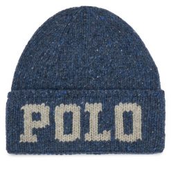 Czapka Polo Ralph Lauren. Niebieskie czapki zimowe Polo Ralph Lauren, bez wzorów. Za 519.99 zł.